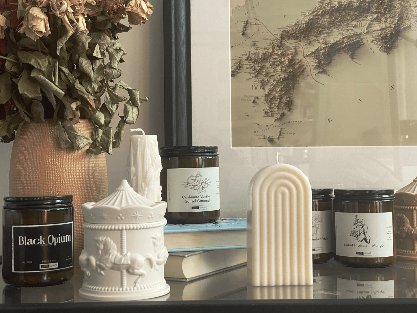 Black Opium Soy Candle β 8 oz Apothecary Jar - CasaLumos