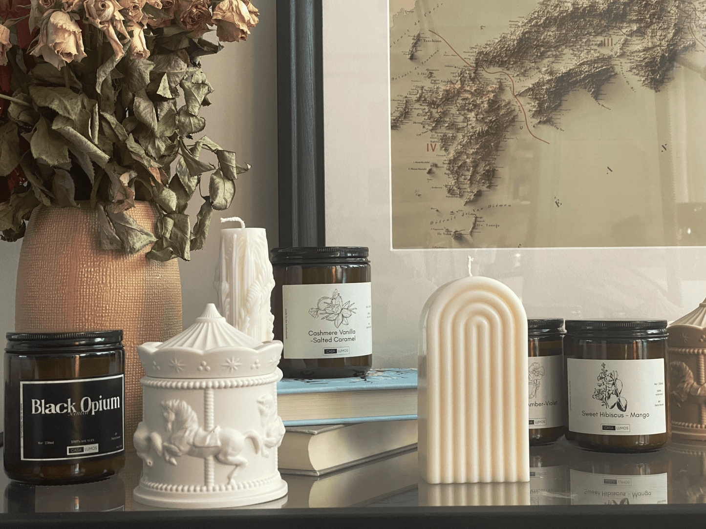 Black Opium Soy Candle β 8 oz Apothecary Jar - CasaLumos