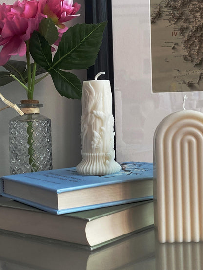 Column Candle – Handpoured Soy Wax Sculpture – Ornamental Decorative Candle – Luxury Home Decor - CasaLumos