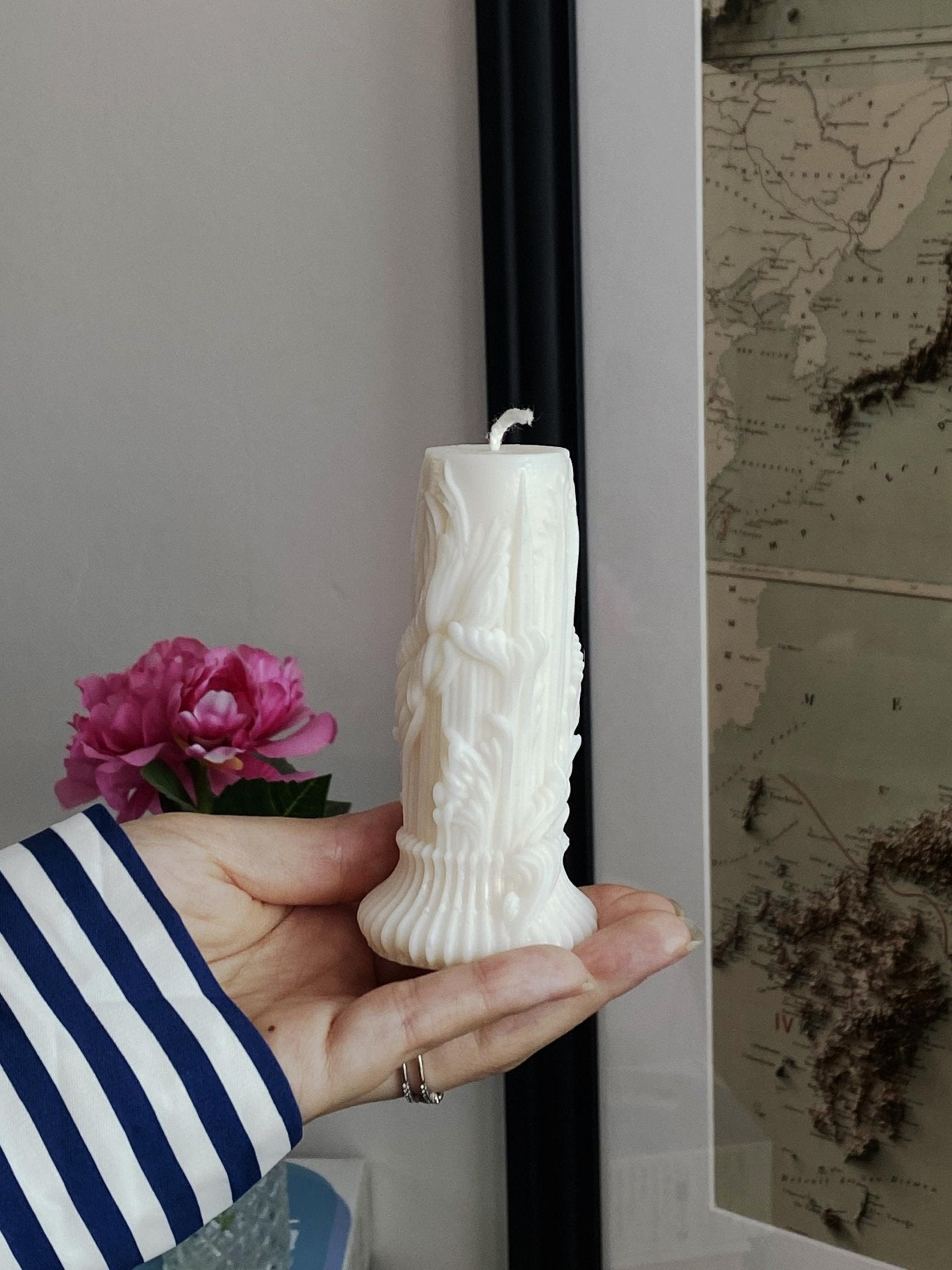 Column Candle – Handpoured Soy Wax Sculpture – Ornamental Decorative Candle – Luxury Home Decor - CasaLumos
