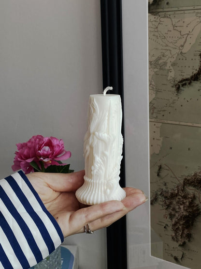 Column Candle – Handpoured Soy Wax Sculpture – Ornamental Decorative Candle – Luxury Home Decor - CasaLumos