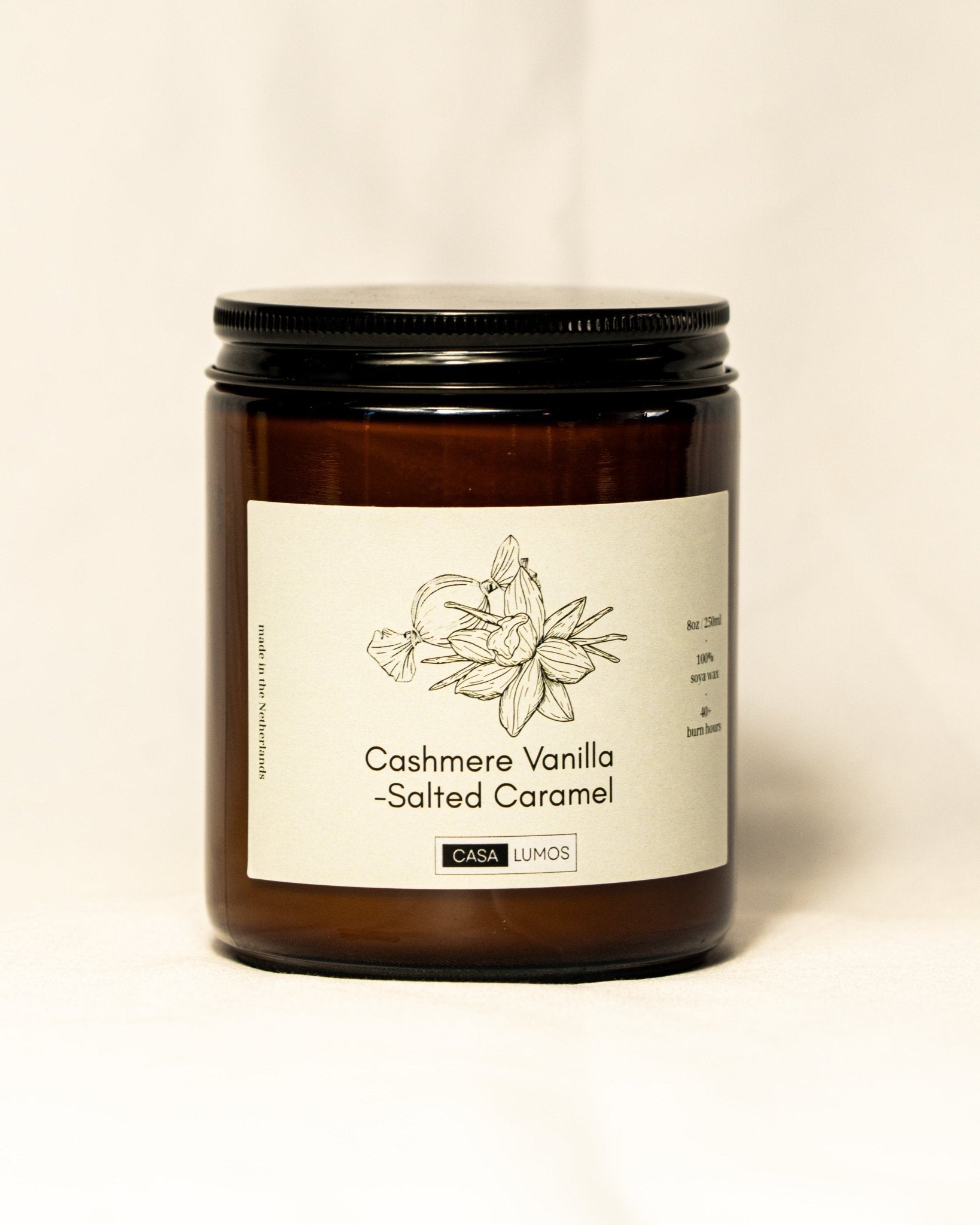Vanilla and Salted Caramel Soy Candle – 8 oz - CasaLumos